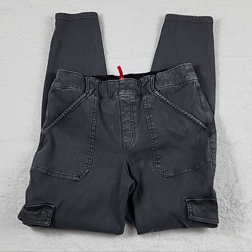Spanx Pull On Skinny Gray Cargo Pants